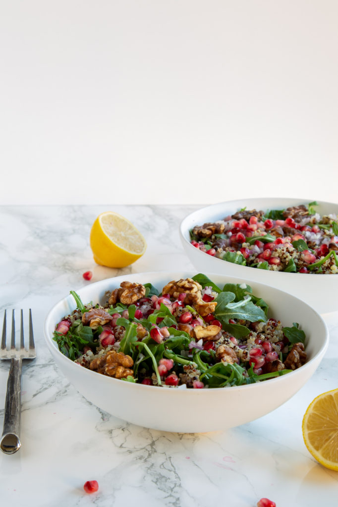 Plated image of final Healthy Pomegranate Quinoa Salad