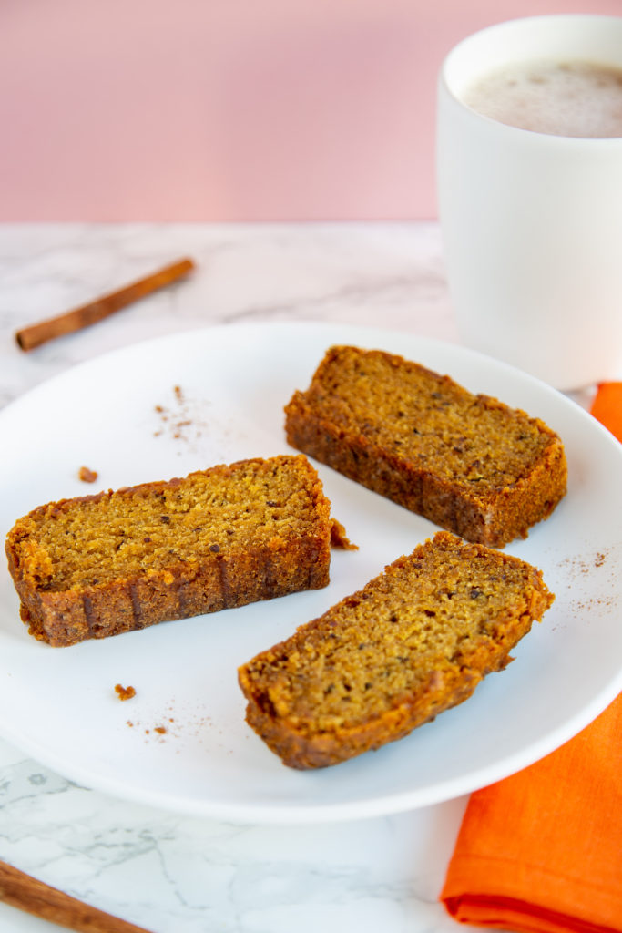 Sliced Fresh Vegan Pumpkin Bread