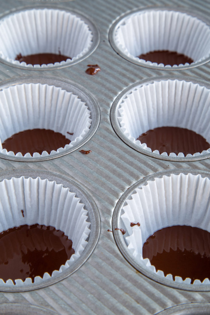 Chocolate bottoms of Homemade Peanut Butter Cups