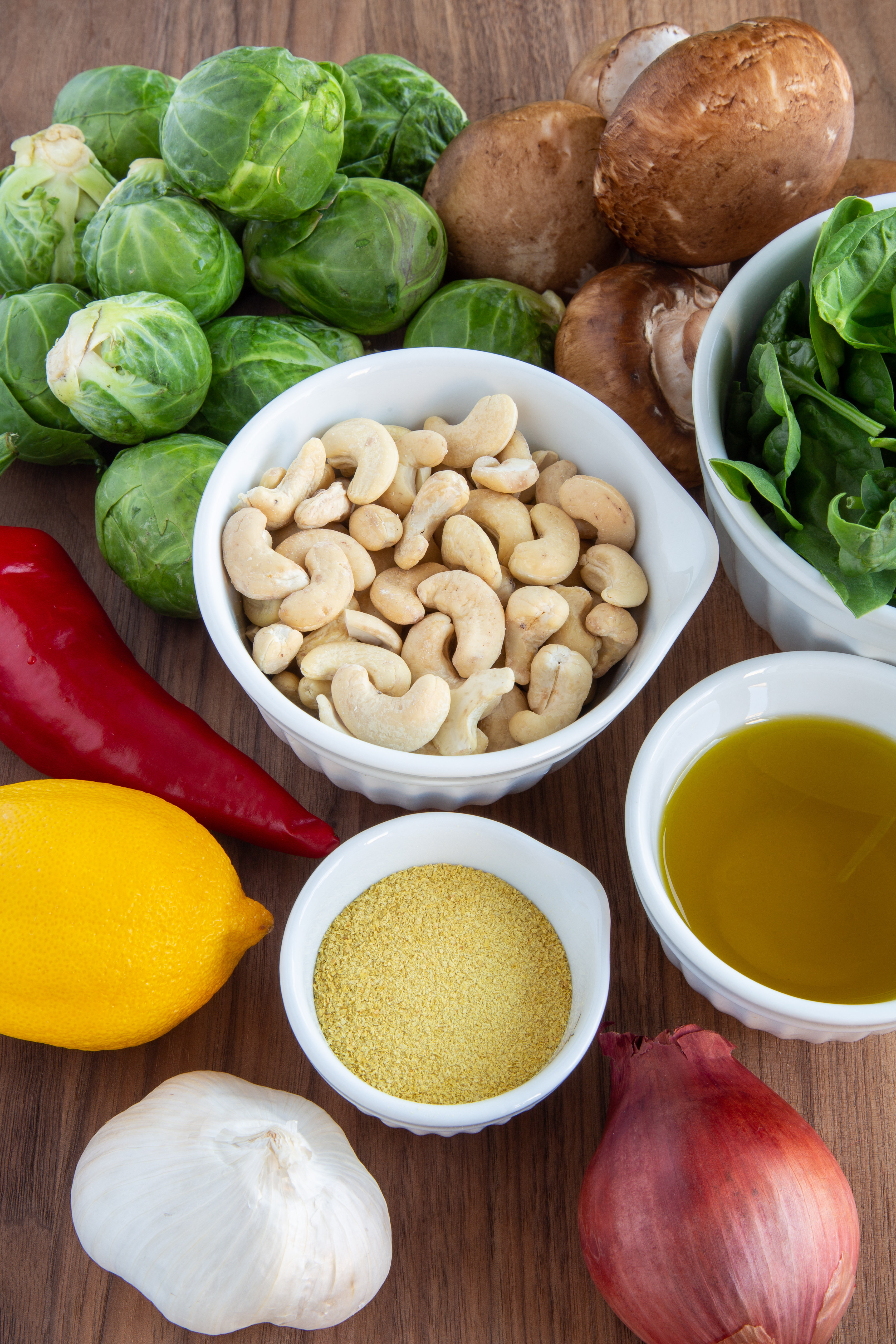 Seasonal whole ingredients for dish