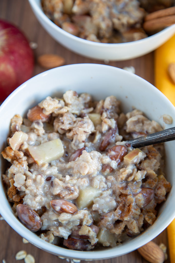 Fresh Apple Cinnamon Oatmeal with almond milk