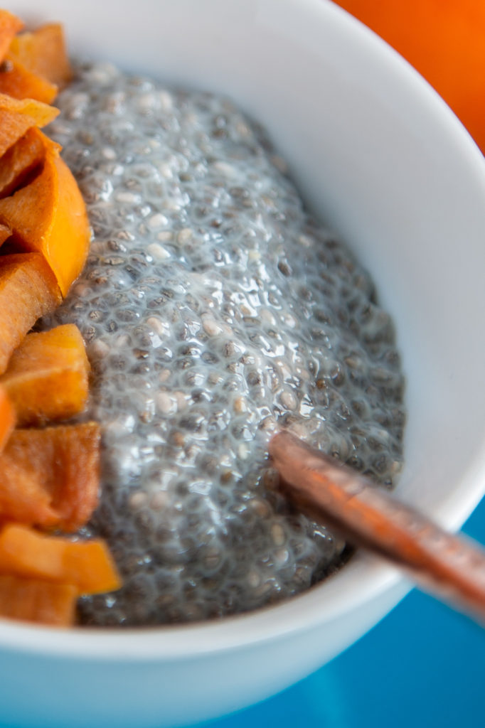 Up close image of chia yogurt