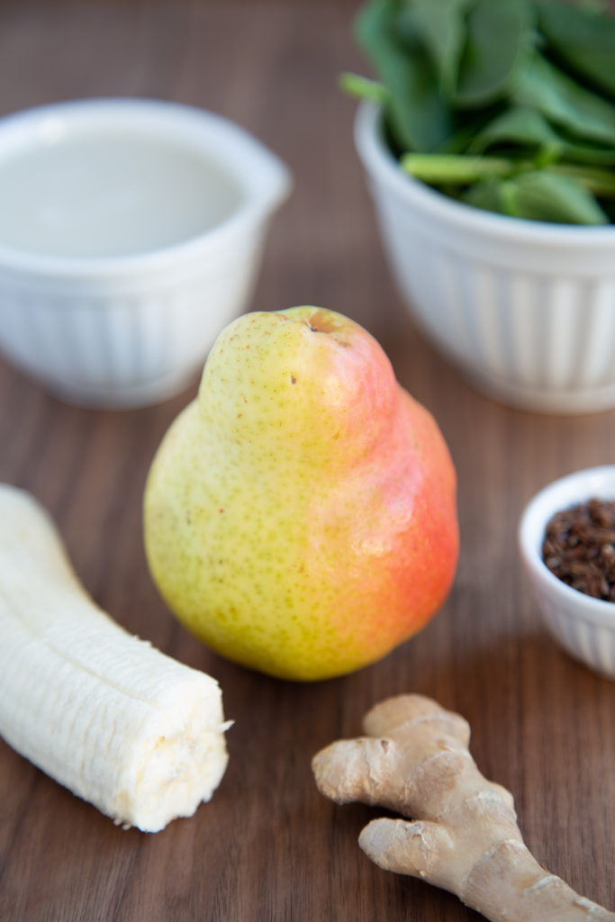 Ingredients for Ginger Pear Green Smoothie