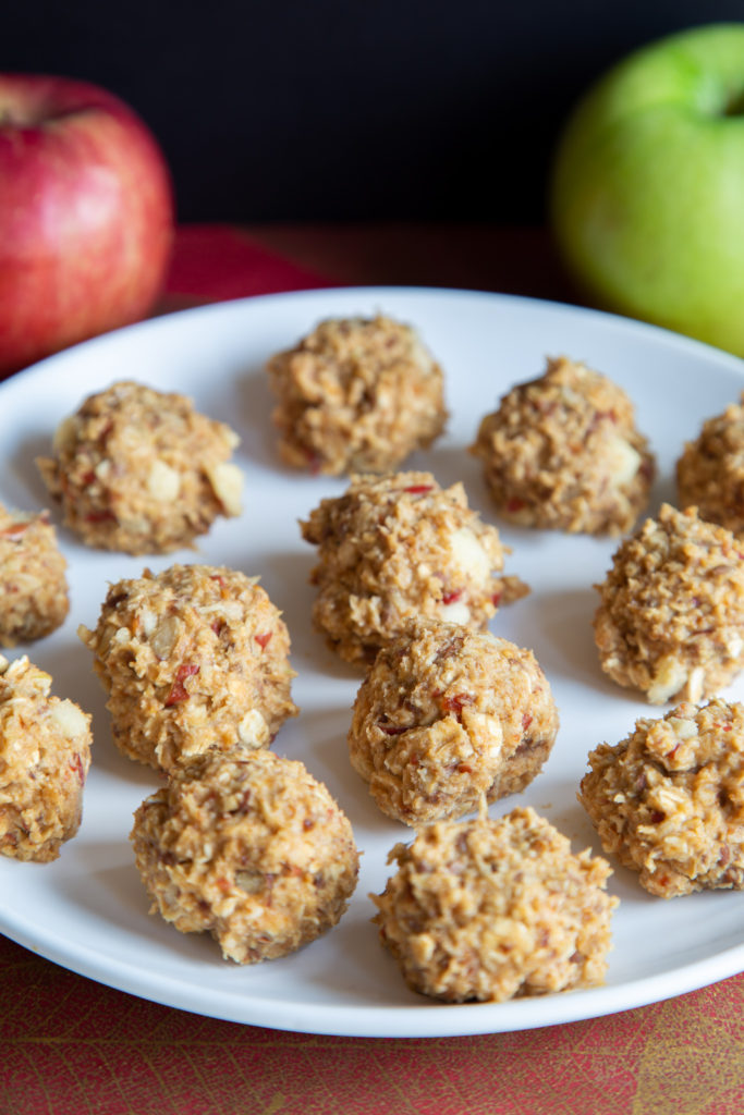 Apple Peanut Butter Bites on plate