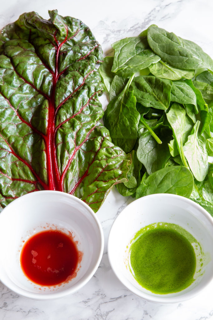 Red and green natural food coloring