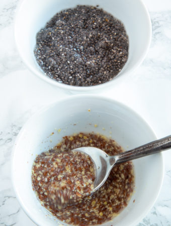 Final flax and chia eggs showing texture