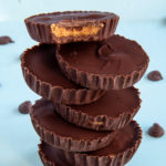 Stacked Package-Free Peanut Butter Cups with bite out of top one