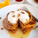 Cut Sweet Potato Pancakes Showing Layers