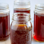 Jars of homemade Scrap Vegetable Broth